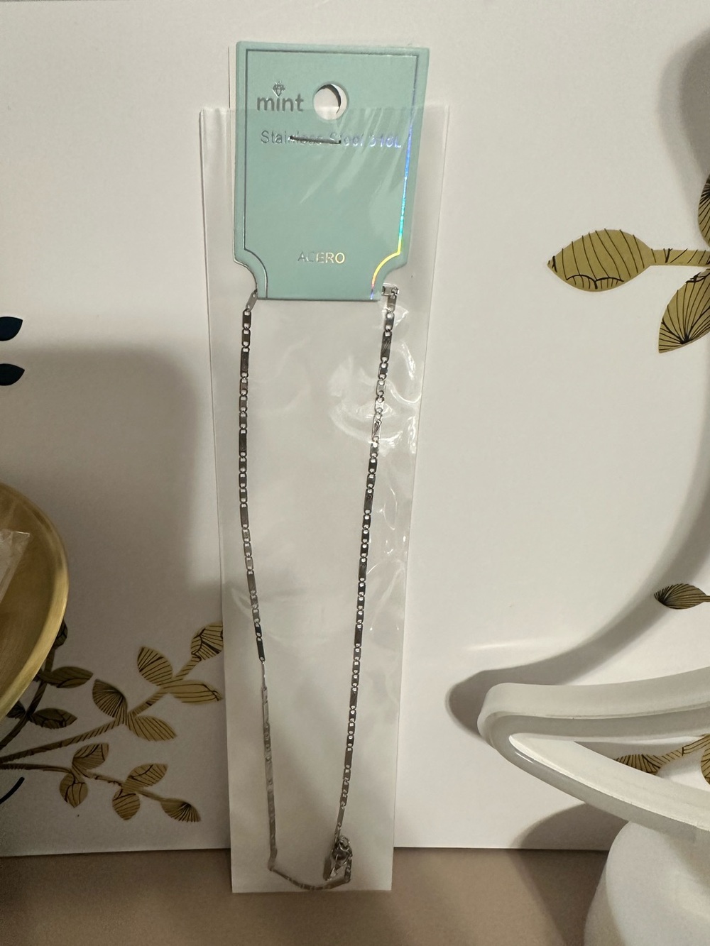 Mint Silver-Tone Rectangular Link Necklace - Mint